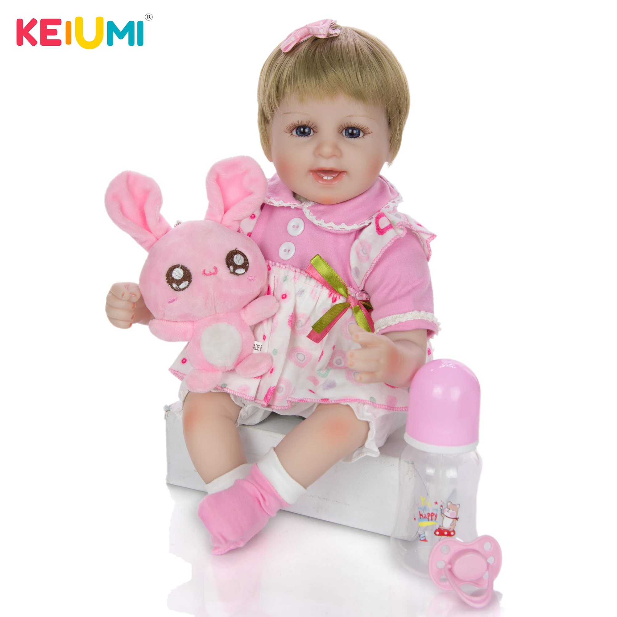 KEIUMI симпатичное лицо со смайликом 18 ''Новый стиль Reborn Menino Мягкая силиконовая