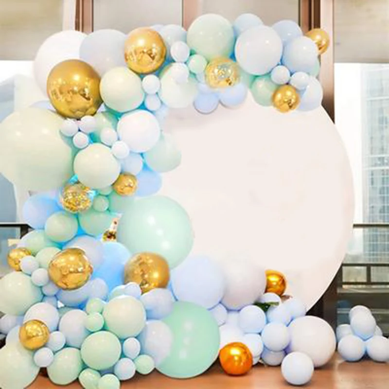 

2021 Macaron Blue Pastel Balloons Garland Arch Kit Confetti Birthday Wedding Baby Shower Anniversary Party Decoration