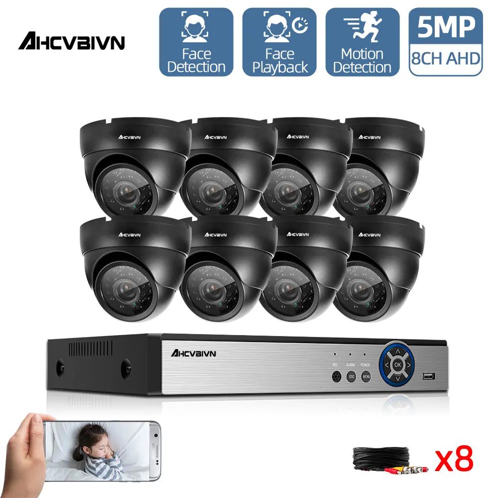 

H.265 8Ch DVR CCTV Surveillance Security Camera System 4CH 5MP AHD Kit 4x5MP Outdoor Waterproof Night Vision Cameras HDMI DVR