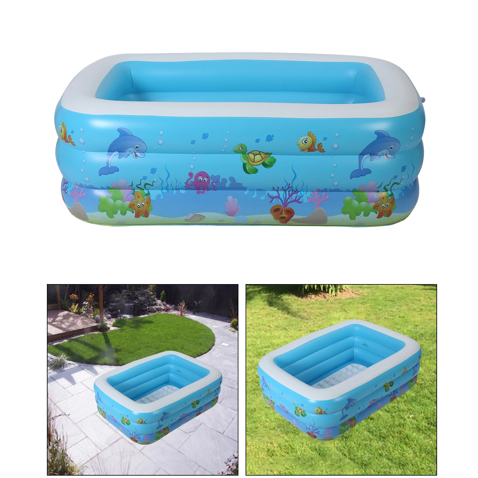 

Inflatable Outdoor Backyard Swimming Pool Toddlers Bathtub Families Lounge