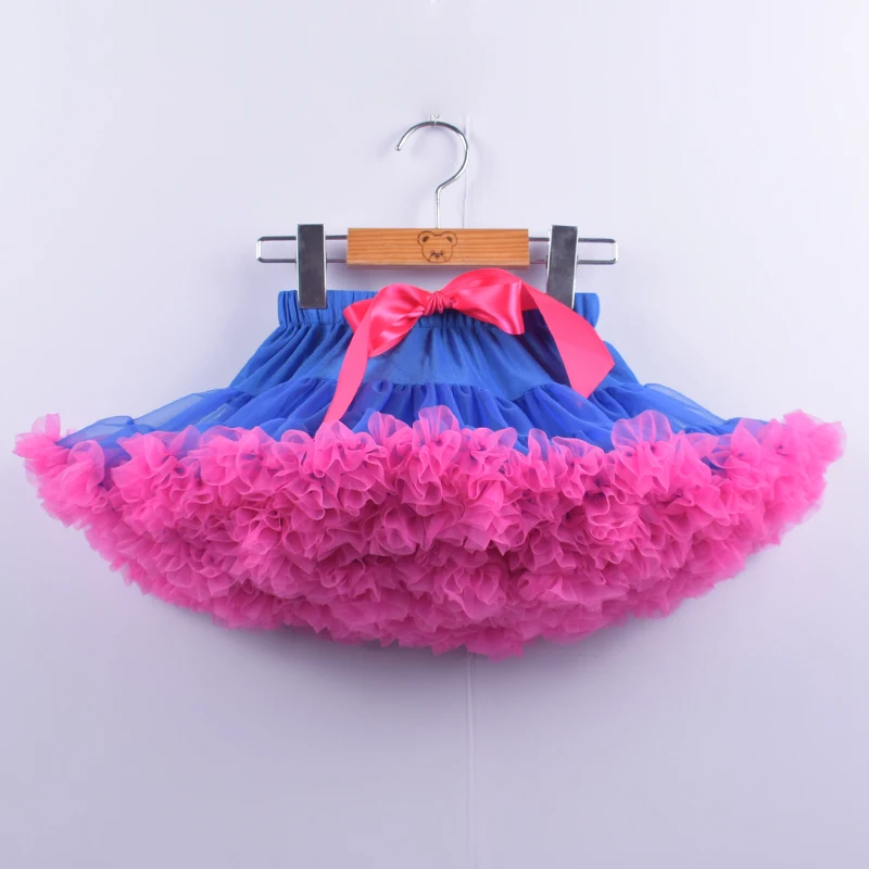 purple and hot pink Юбка-пачка для маленьких девочек пышная детская Балетные Костюмы детская юбка-американка для маленьких девочек Юбки для женщин принцессы из тюля для танцев Юбки для женщин для Обувь для девочек дешевые - Цвет: purple and hot pink