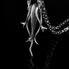 Ожерелье из нержавеющей стали 316L в ретро-стиле с тремя змеями-стражами