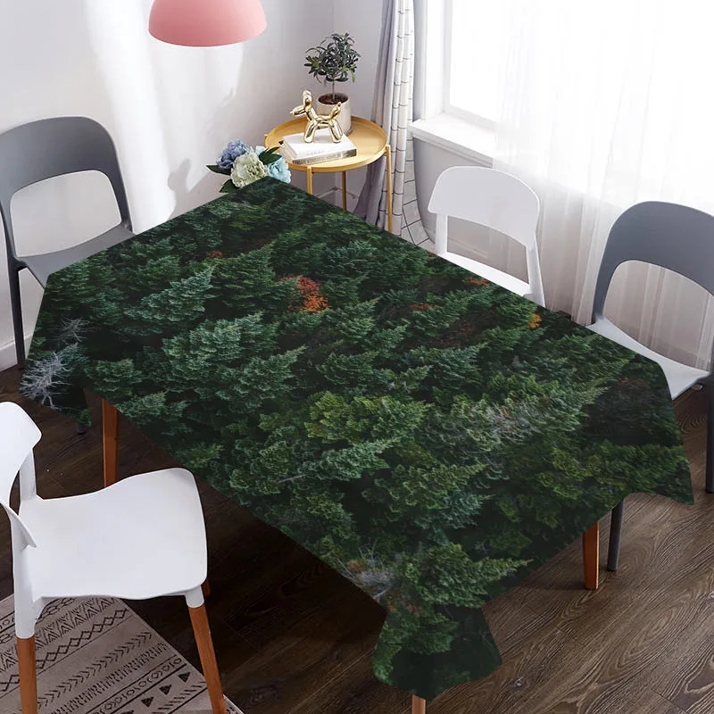 Водонепроницаемая и маслостойкая Декоративная скатерть с рисунком лесного