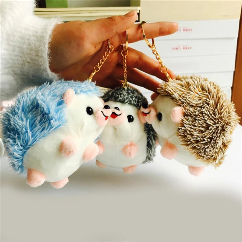 

Plush Hedgehog Toys Key Chain Ring Pendant Plush Toy Animal Stuffed Anime Car Fur Gifts For Women Girl Toys Doll 2022
