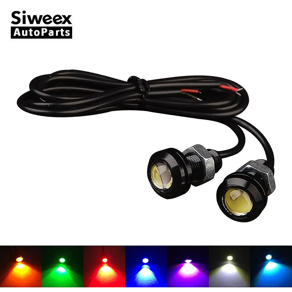 

2 Pcs Car Lamps Eagle Eye LED 18mm Automobiles Tail Turn Signal Backup Reverse Parking Bulbs White DC 12V Daytime Running Lights