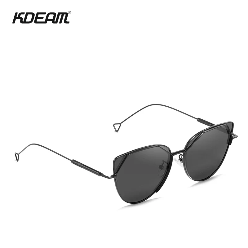 Женские винтажные солнцезащитные очки KDEAM поляризационные с фильтром 3 кошачий