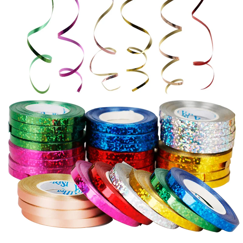 5 мм * 10 м воздушный шар веревка Фольга Воздушный лента лазер для воздушных шаров