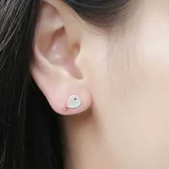 

National wind girl jewelry pure silver earrings student Meng Meng small fish earrings S925 earrings to sample earrings KED-5032