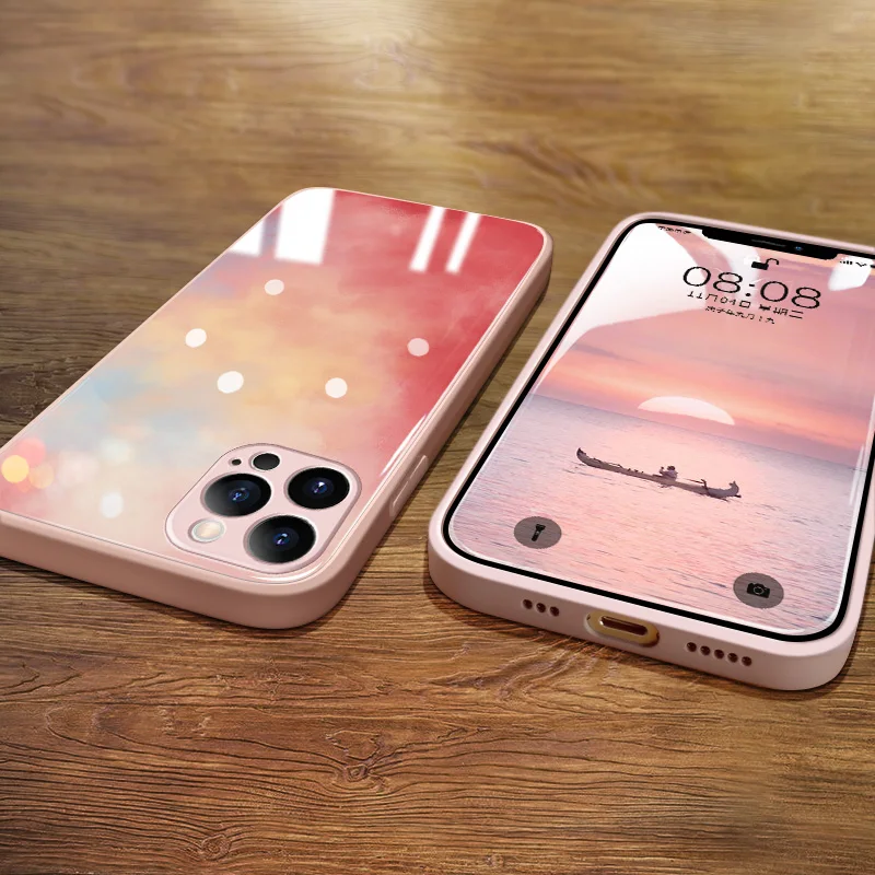 Чехол из жидкого стекла для IPhone 13 Mini/13/13 Pro Max роскошный модный градиентный чехол