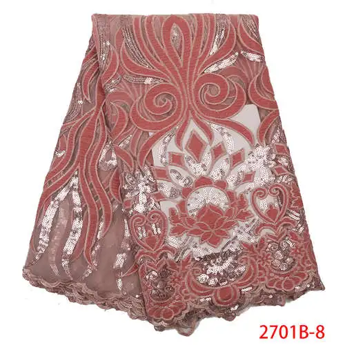 picture 8 NIAI африканские блестки кружева ткань высокое качество новейшие Свадебные кружева в фиолетовый Tissu Mariage бархат кружева материал XY2701B-6 - Цвет: picture 8