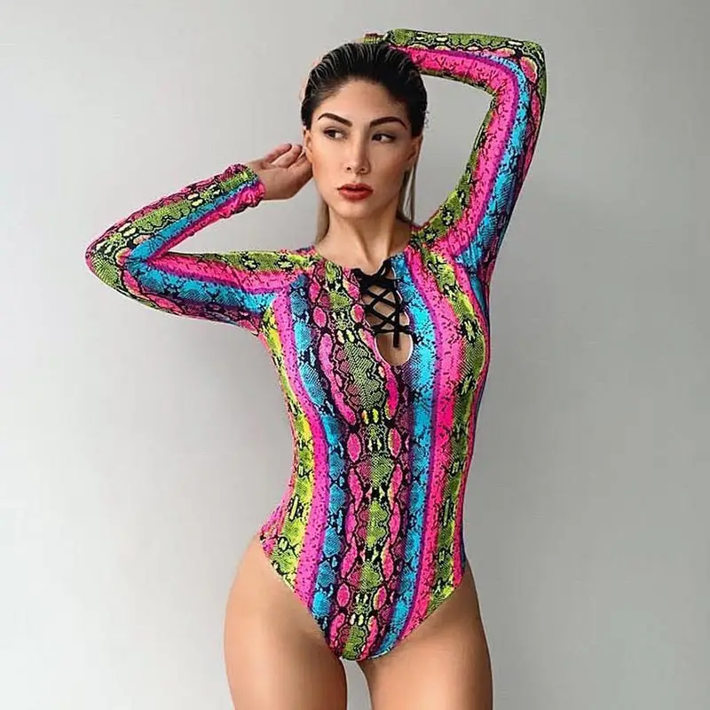 

Женский купальник с длинным рукавом и принтом для дайвинга