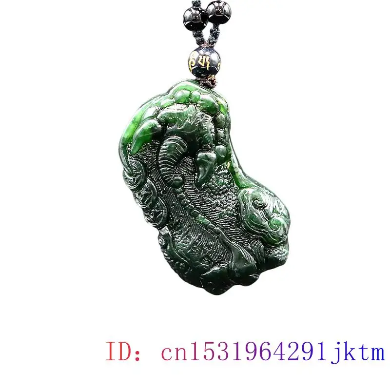 

Нефритовый Кулон Pixiu, китайский женский амулет, модные ювелирные изделия, натуральный драгоценный камень, подарок, тигр, черный, зеленый, оже...