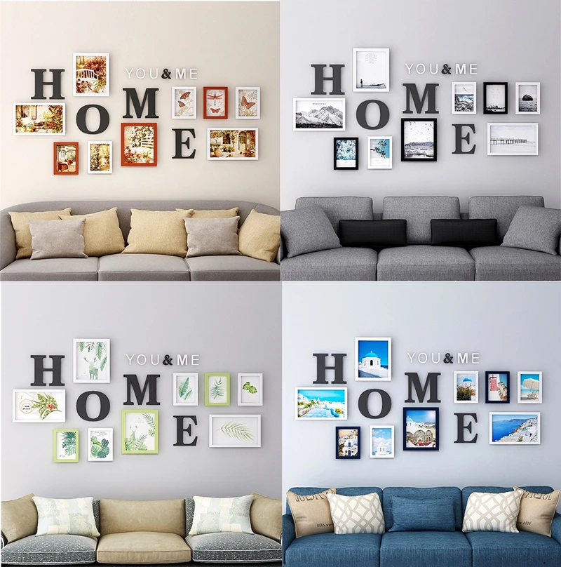 

Photo Wall Frame Combination Living Room Home Decoration 5 7 10 Inches Modern Creative European Style Photo Frame Set