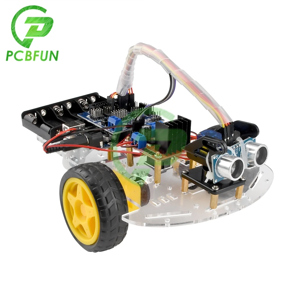 2WD Smart Car Kit Avoidance Tracking Motor Robot Chassis Speed Encoder Battery Ultrasonic Module For Arduino | Электронные