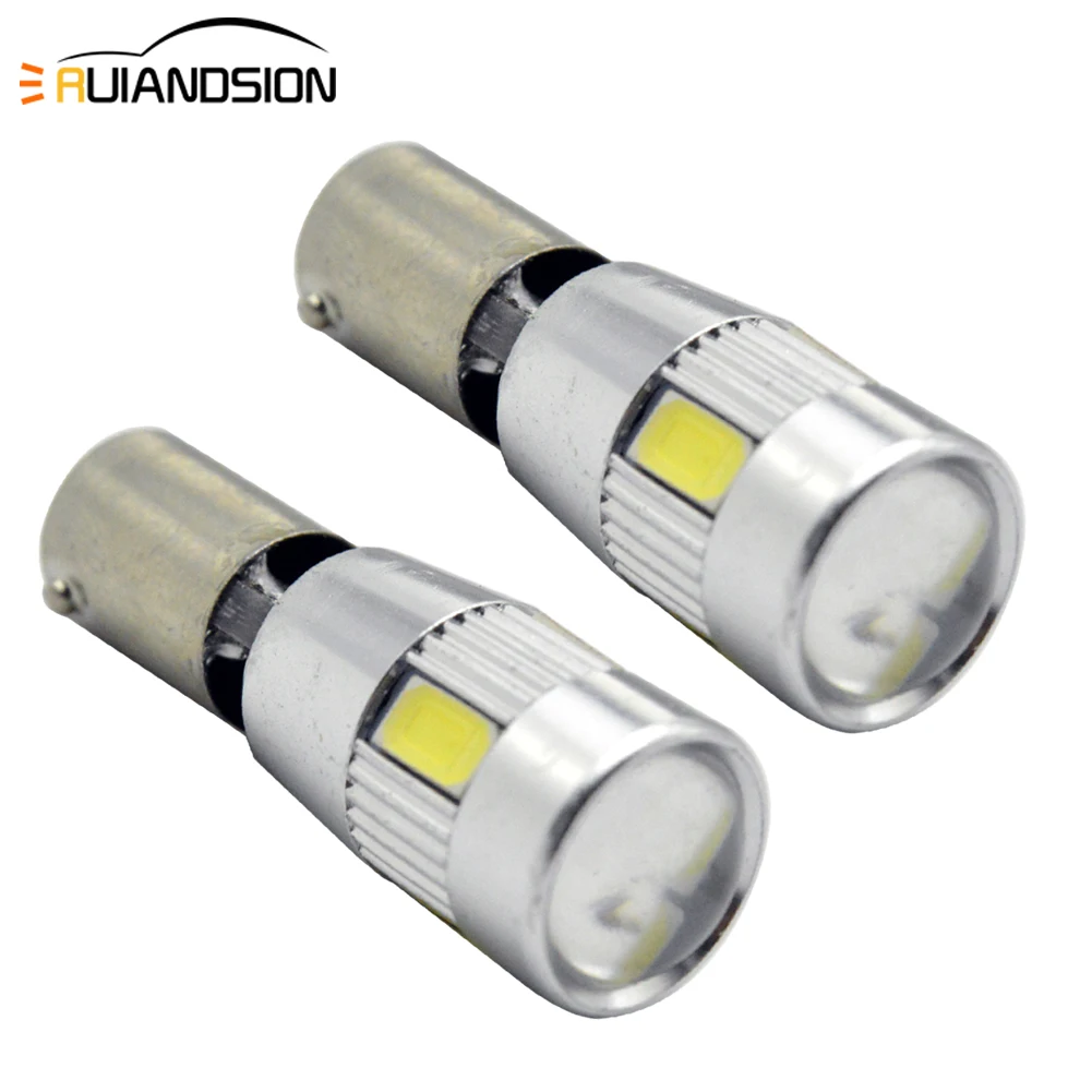 2xwhite BA9S T4W BAX9S 64132 H6W BAY9S H21W ошибок 6-5630SMD светодиодный лампы для парковки сигнальный фонарь 150lm DC12-14V