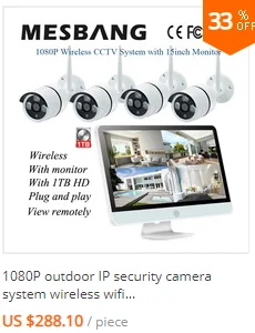 1080P беспроводная IP CCTV камера Камера системы наборы Спорт на открытом воздухе 2MP с поддержкой Wi-Fi IP Камера системы 8ch PoE NVR комплекты build in 1 ТБ HDD с монитором