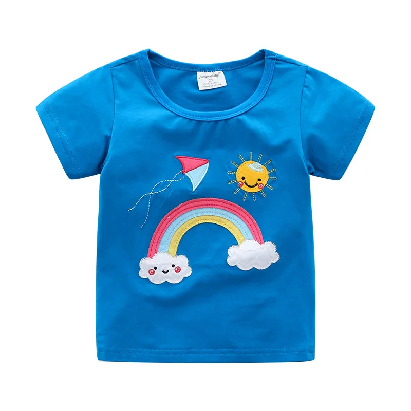 2020 футболка для мальчиков детская одежда девочек летний топ с радугой koszulki Unsex