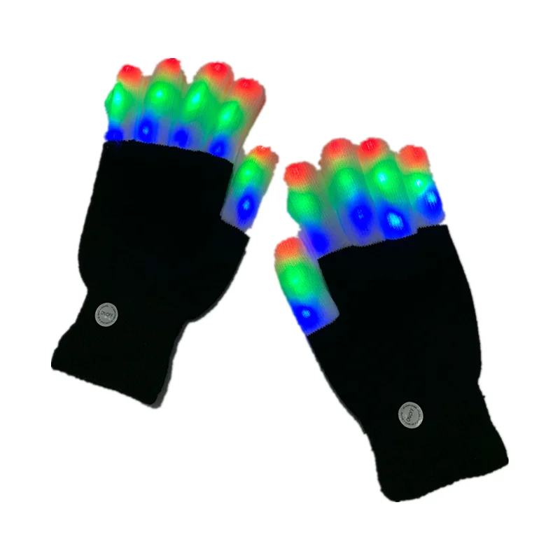 2 шт./1 пара светильник светящиеся перчатки Красочный Световой мигающий скелет на