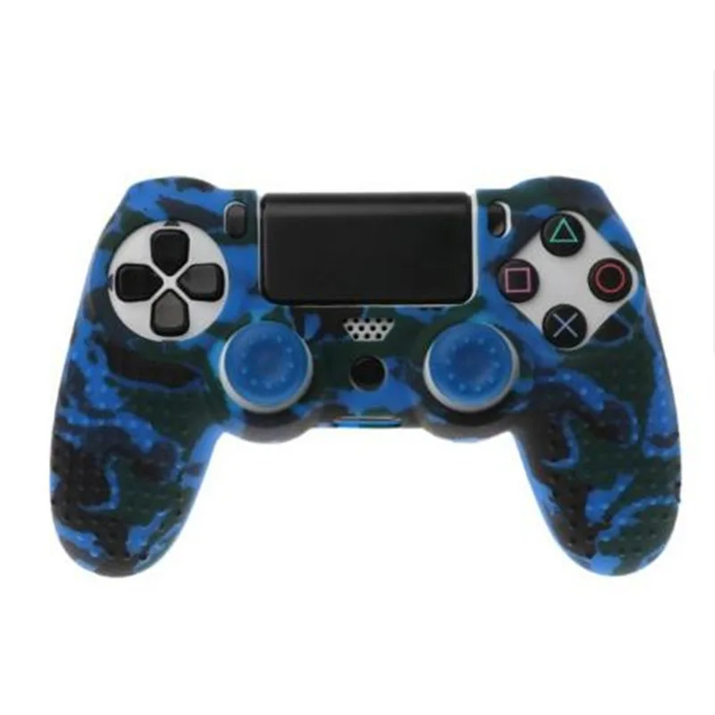 Анти-скольжения силиконовый чехол кожи чехол для sony PlayStation Dualshock 4 PS4 Pro Slim контроллер+ 2 Стик Захваты крышки - Цвет: M