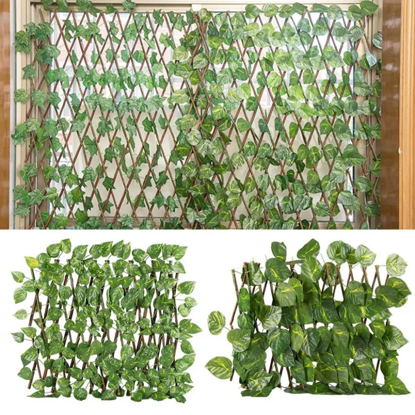 

Retractable Privacy Fence Artificial Plant Leaf Faux Ivy Vine Leaf Outdoor Balcony Decoration Gardening Decor Garden Border Tape