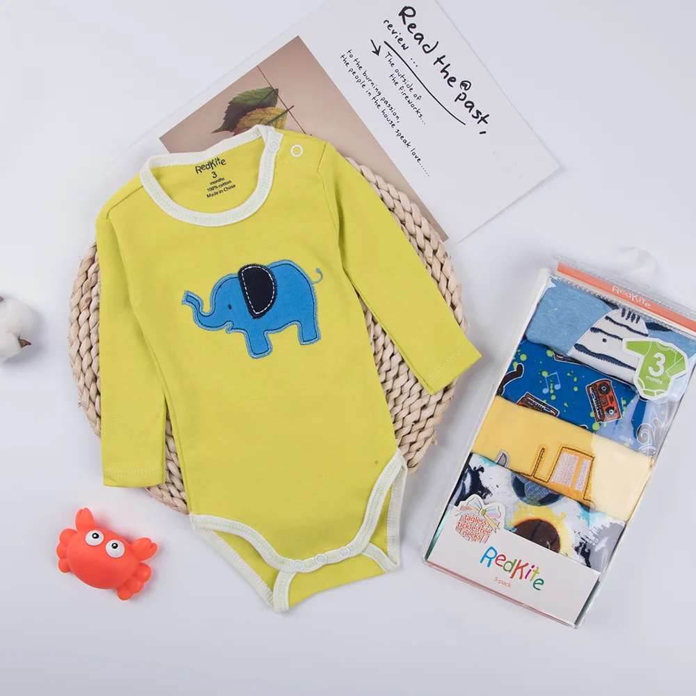 Комбинезон унисекс с длинным рукавом для новорожденных 5 шт./комплект|Боди
