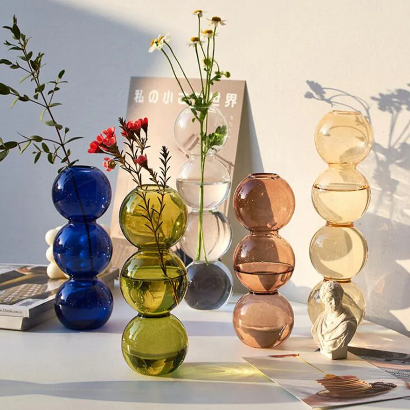 

Glass Vase Home Decor Small Vase Room Decor Flower Vases Home Decoration Accessories Wedding Decoration Hydroponic Plant Pot