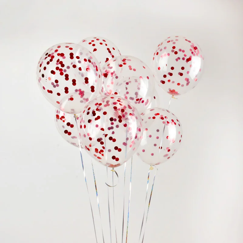 10pcs red 18 шт. белые и золотые конфетти для воздушного шара шары 13 шт. металлические золотые розовые шары для декорации на свадьбу, вечеринку, день рождения - Цвет: 10pcs red