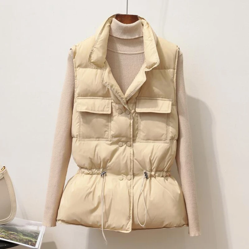 Женский короткий жилет на утином пуху SEDUTMO повседневный приталенный пуховик