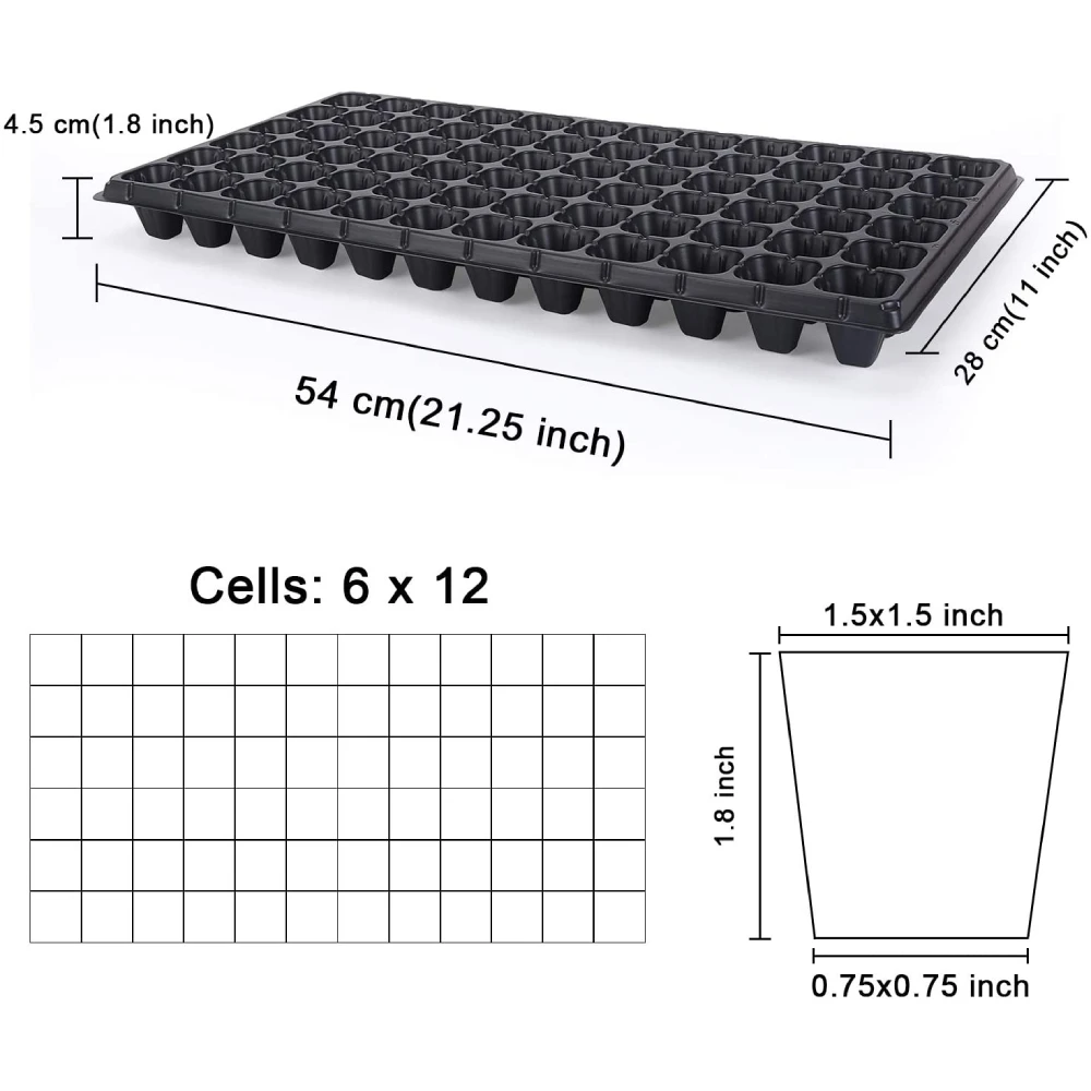 AMKOY 5/10pcs 32/72/105 Cells Seedling Starter Tray Extra Strength Seed Germination Plant Flower Pots Nursery Grow Box Garden | Дом и сад