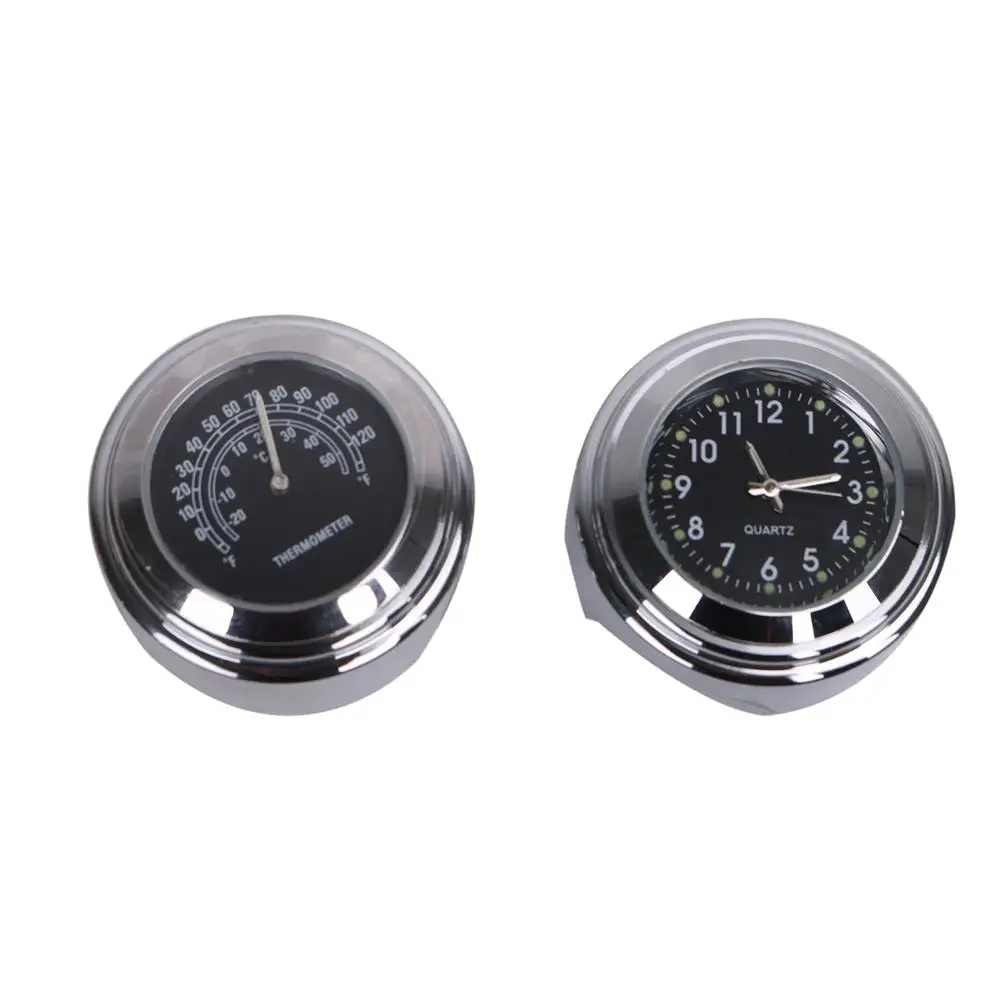 Водонепроницаемый 7/8 &quotмотоцикл руль Уличный Термометр темп черный циферблат