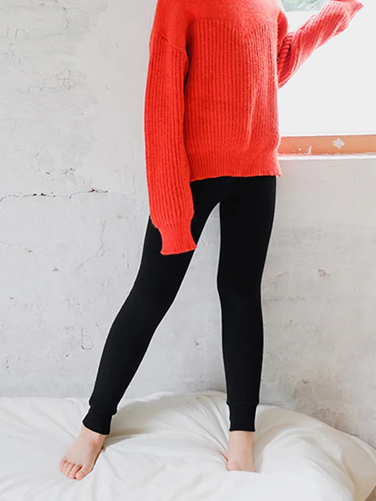 

Girls Leggings 2020 Autumn Winters Wool Trousers Children's Pants Clothing Kids Plus Velvet Solid Fleece Elastic Waist Leggings