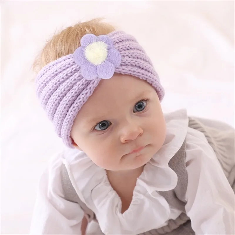 Autumn Winter New Baby Knit Headbands Soft Warm Newborn Turban Infant Toddler Boy Elastic Hair Bands Girl Accessories | Мать и ребенок