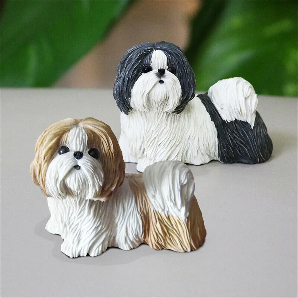 Фигурка для домашних животных собак JJM Shih Tzu игрушка-коллектор хризантем из ПВХ