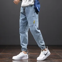 2021 new solid cotton casual baggy jeans men denim joggers streetwear harem pants jeans trousers big size 6xl 7xl 8xl
