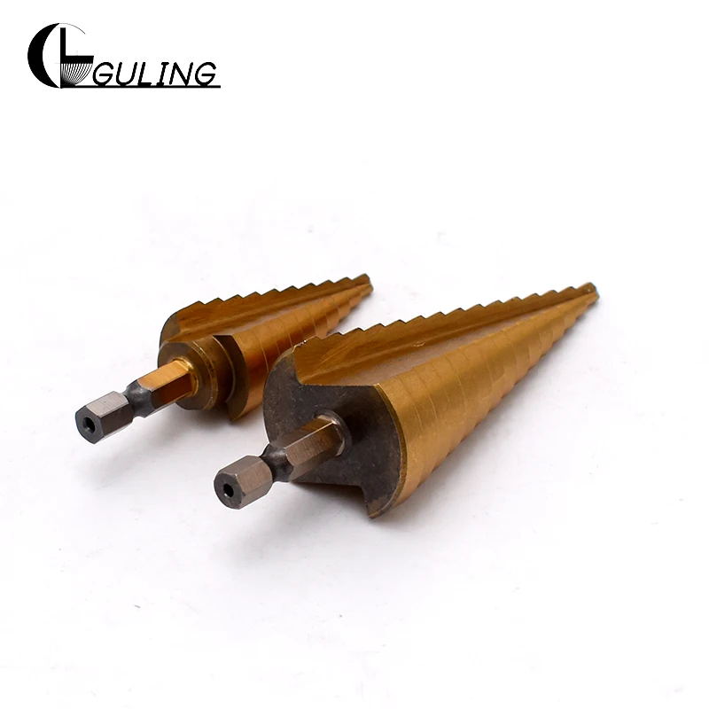 

GULING 1PCS 4-12/4-20/4-32mm HSS Titanium Coated Hexagon Pagoda Drill HSS Tools multi-tool table step drill tower drill