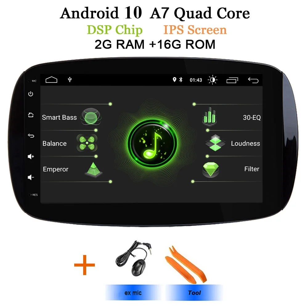 DSP-IPS-2G A7 " Android 10 автомобильная стереосистема радио многопользовательский для Benz Smart Fortwo радио Wi-Fi BT автомагнитолы gps навигации - Цвет: DSP-IPS-2G A7