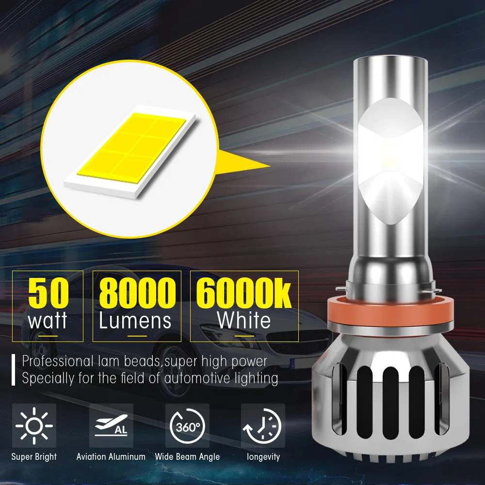 Яркий головной светильник ламп Conversion Kit H7 H4 H1 H3 H11 H10 HB4100W 8000LM светодиодный
