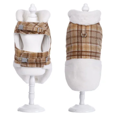 

Pet Clothes Autumn and Winter Dog Clothes Thick British Plaid Teddy Small Dog Clothes Pet Supplies Dog Costume
