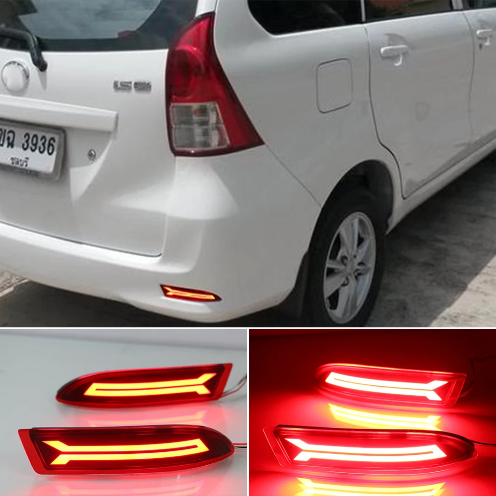 2 шт. заднего бампера Отражатели для Toyota Avanza 2015 2016 2017 светодиодный задний