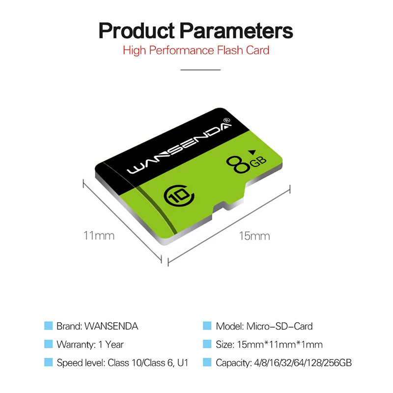 Wansenda Micro SD карта памяти 8 ГБ 16 32 64 128 256 TF для смартфона планшета камеры бесплатный