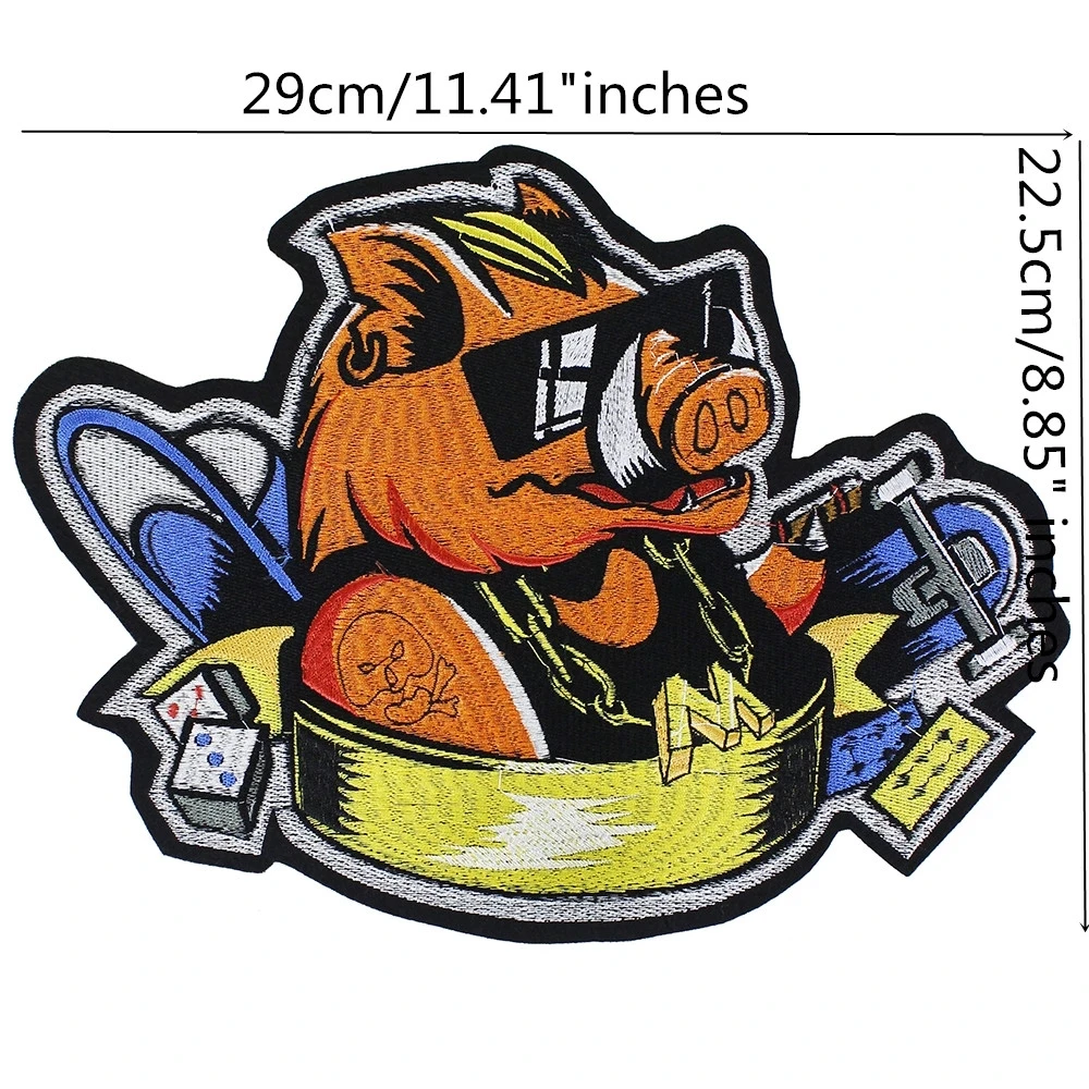 Нашивка на байкерскую куртку со слоном Байкерский значок с вышивкой в стиле панк