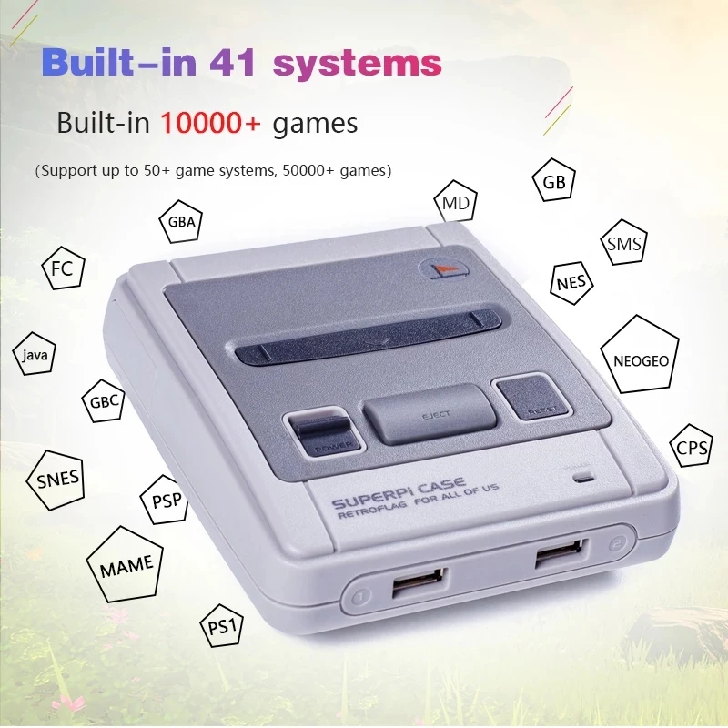 Игровая приставка для видео ТВ чехол Retroflag SUPERPi J Raspberry Pi 3B HDMI-выход PSP/PS1/MD/N64 с 41