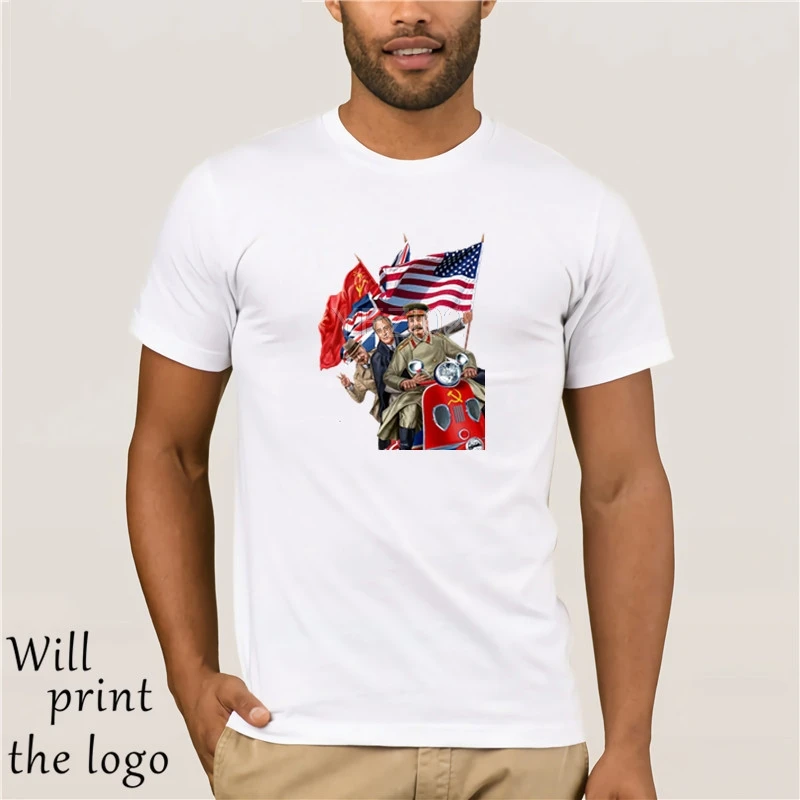 Футболка скутер 2 мировой войны с Элли сталином Рузвельтом черчилли|Мужские