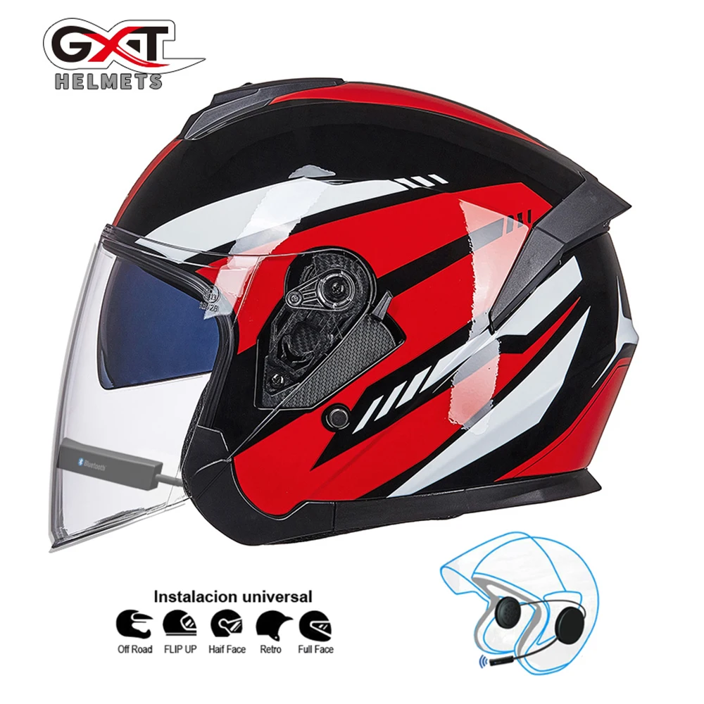 

GXT bluetooth Motorcycle Helmet headset Biker Moto Helmet earphone wireless speaker Motorbike Crash Helmet Casco with bluetooth