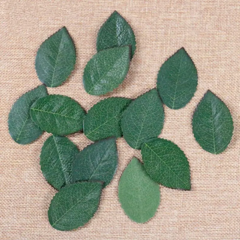100 шт. Зеленые искусственные листья цветы Имитация шелковые для букет гирлянда