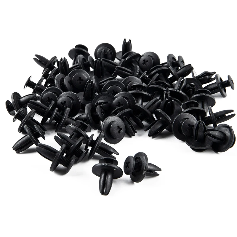

100Pcs Car Hole Plastic Rivets Fastener Push Clip Black Auto Vehicle Door Trim Panel Retainer Fastener Clips For Suzuki Alto