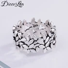 Женское Винтажное кольцо с большими листьями, из серебра 925 пробы