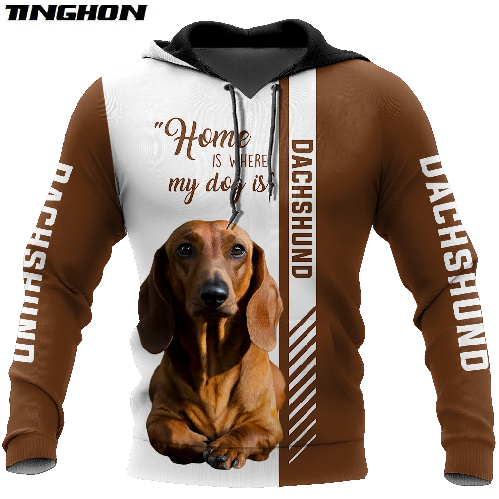 

Animal Love Dachshund Dog 3D All Over Printed Mens hoodies and Sweatshirt Autumn Unisex zipper Hoodie Casual Sportswear XY140