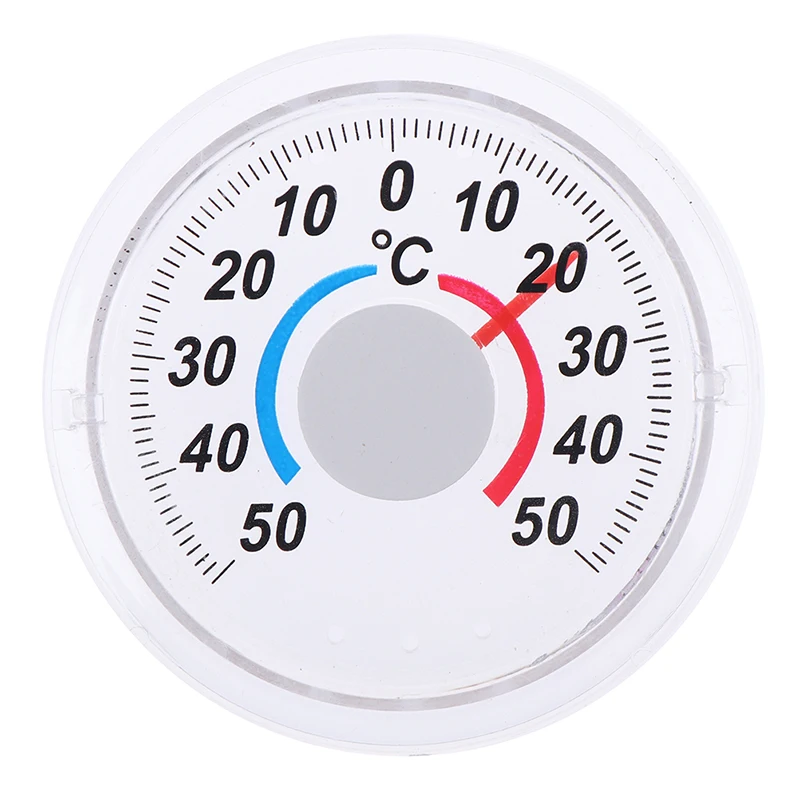 

1pcs Round Plastic Door and Window Thermometer Outdoor Door Window Thermometer Pointer Type Cold and Heat Watch