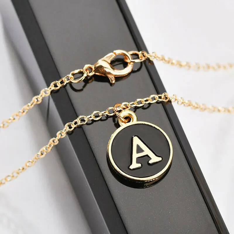 2019 зимнее женское первоначальное ожерелье с буквами алфавита A Z круглая подвеска